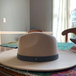 Boho Wide Brim Felt Hat with Faux Leather Band